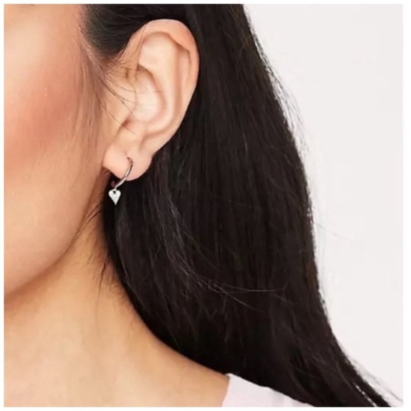 KATE SPADE • Heart Huggies Hoop Earrings - Picture 2 of 6